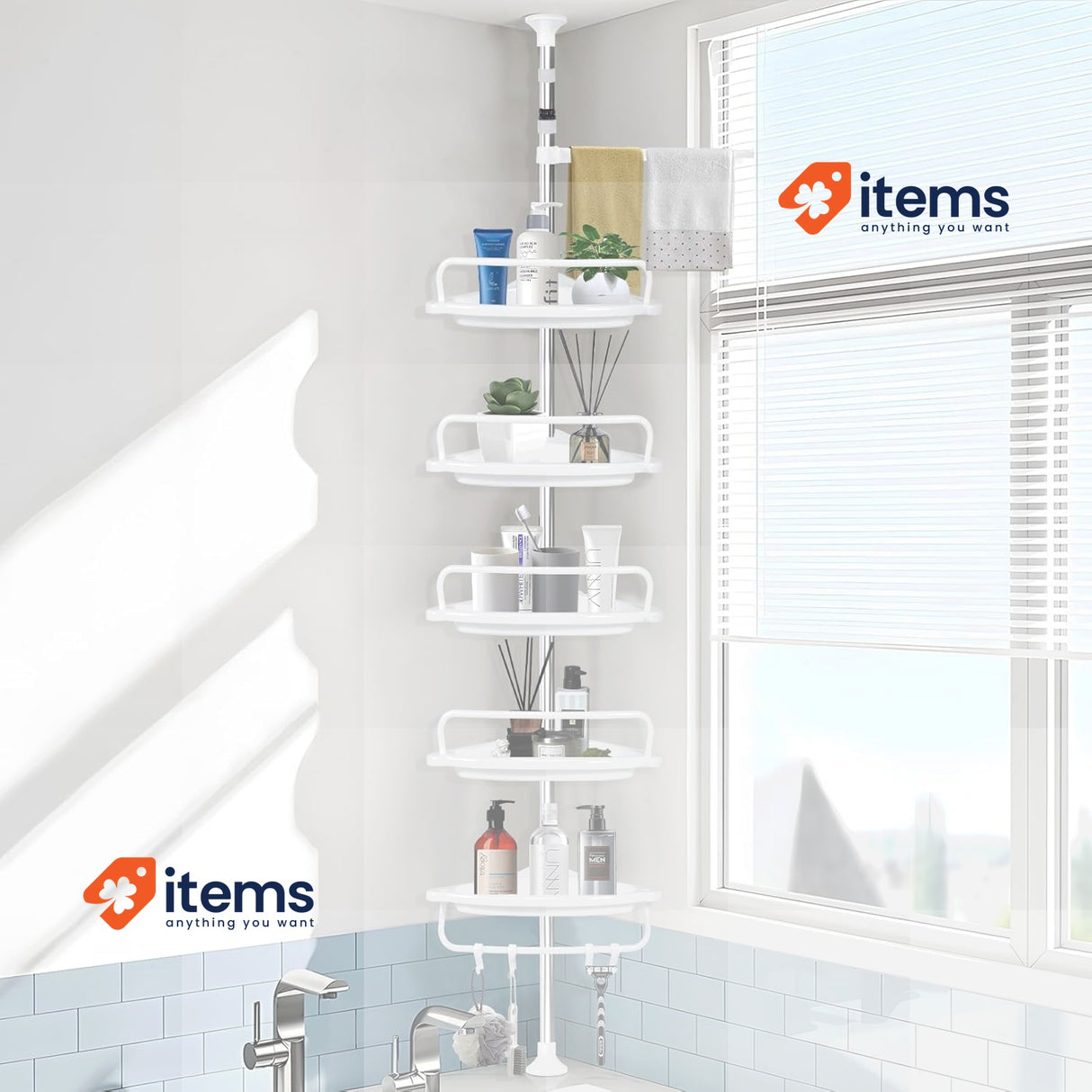 MOYKSRR Telescopic Shower Rack <p>Adjustable shower shelf - The corner shower