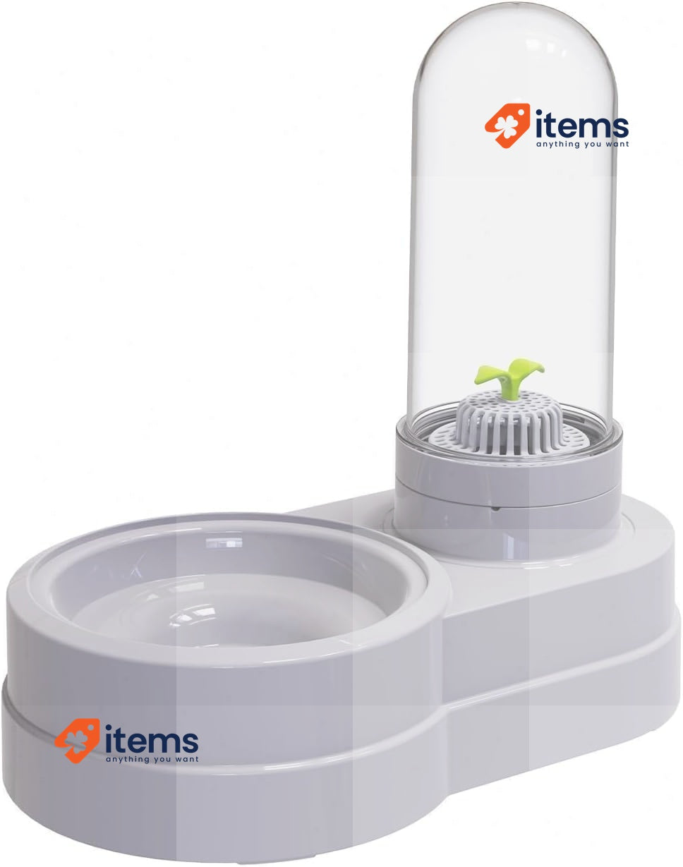 Septillar Pet Water Dispenser Station, 580ml Grey - 580 ML, ML Feeder Automatic