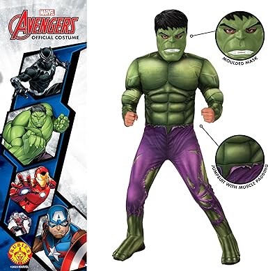 Rubie's Boy's Hulk Deluxe Kids Fancy Dress for Carnival Birthdays and Halloween