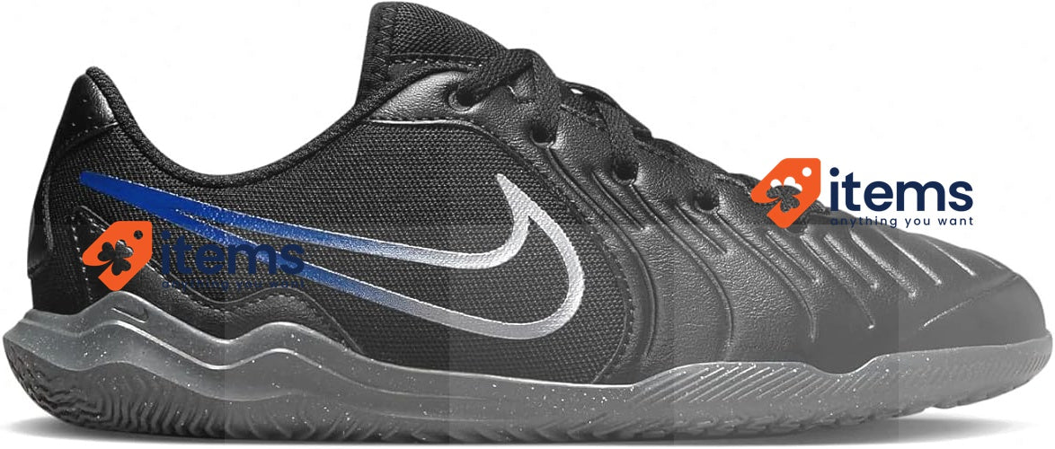 NIKE Legend 10 Club, Soccer Shoes Black Chrome Hyper Royal 38 EU Shoe UK