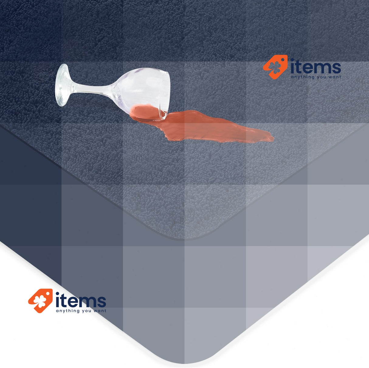 Utopia Bedding Waterproof Mattress Protector 135 x 190 x 40 cm Navy Blue