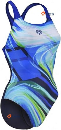 Arena Women Women's Visual Waves Swim Pro Back Lb Feel Bra Swimsuit Swimwear