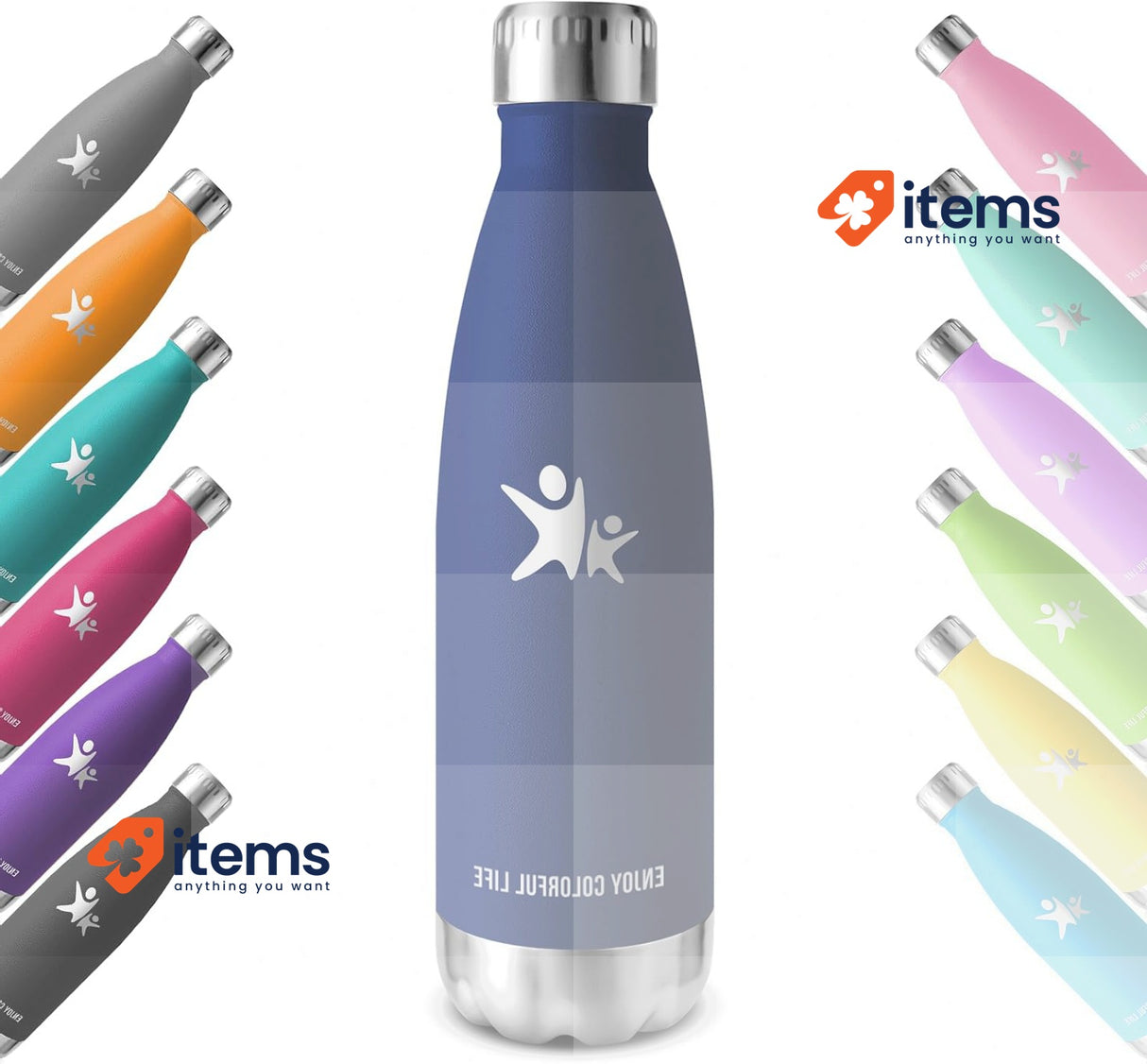 KollyKolla Isotherme Gourde 750ml, BPA-free Stainless Steel Blue