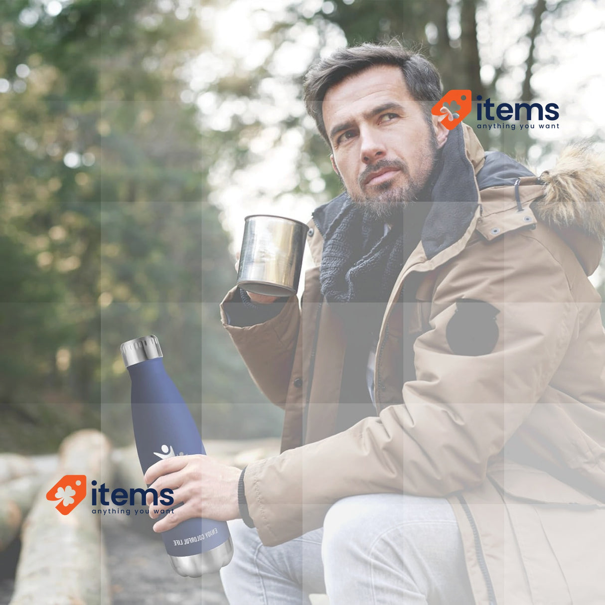 KollyKolla Isotherme Gourde 750ml, BPA-free Stainless Steel Blue