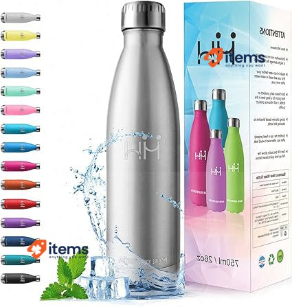 HoneyHolly Stainless Steel Water Bottle, Thermos Flask, 750 ml, BPA-Free