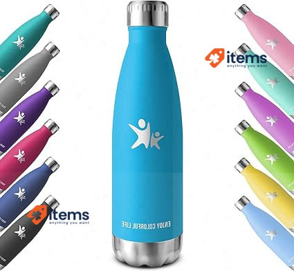 750ml Stainless Steel Vacuum Insulated Water Bottle in Blue for Hot/Cold Drinks