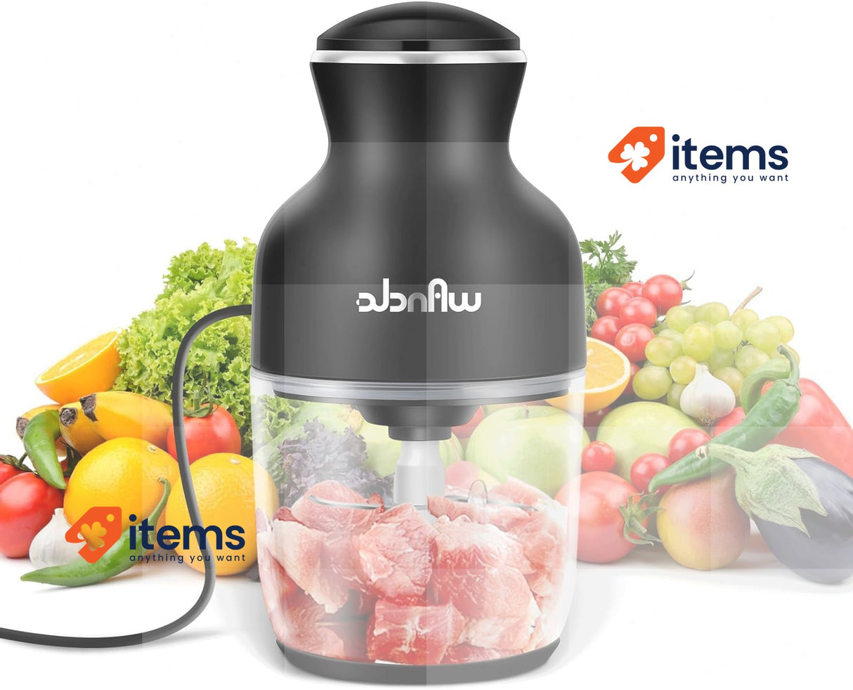 Wancle Food Processor, Multi-Functional Electric Food Chopper Black/Transparent