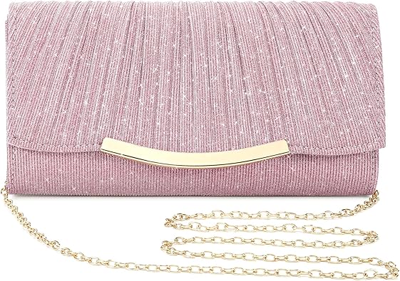 Asvert Evening Bag, Women's Elegant Clutch Bag Pink