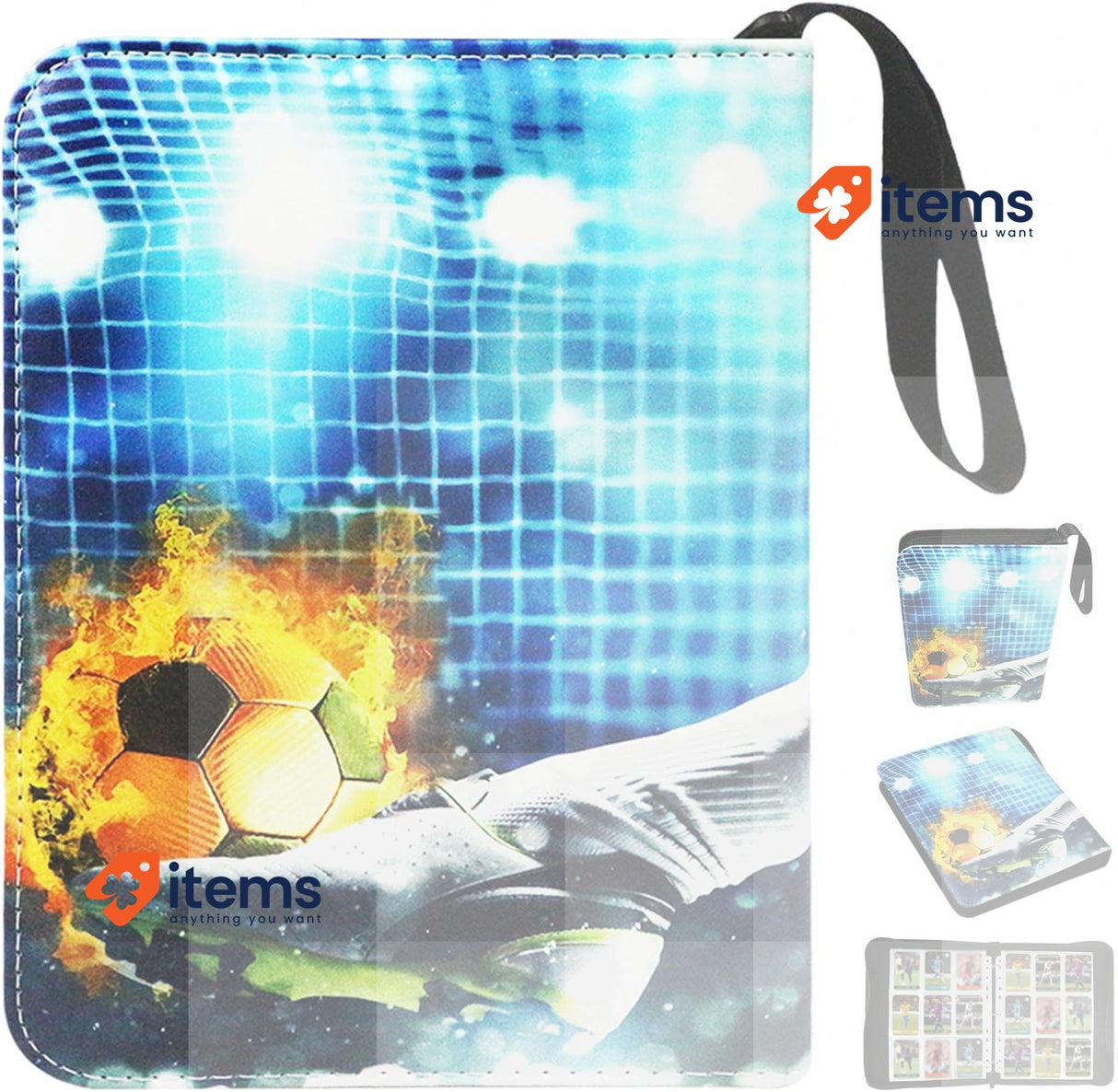 WithFlying Football Card Binder, Trading Card Album Football Shot-l