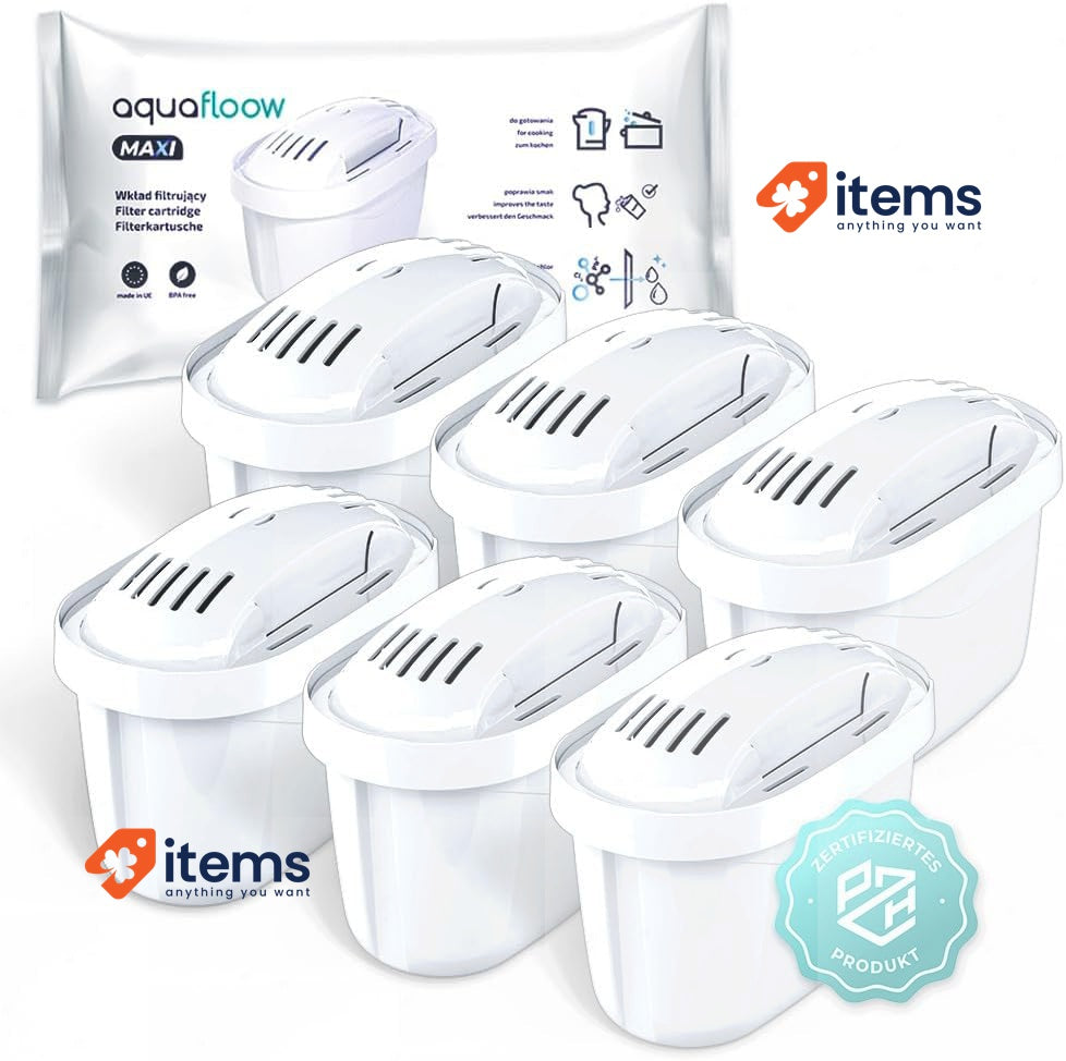Aquafloow Filter Catridges Set Of 6 For Philips A5 Brita Maxtra+ White