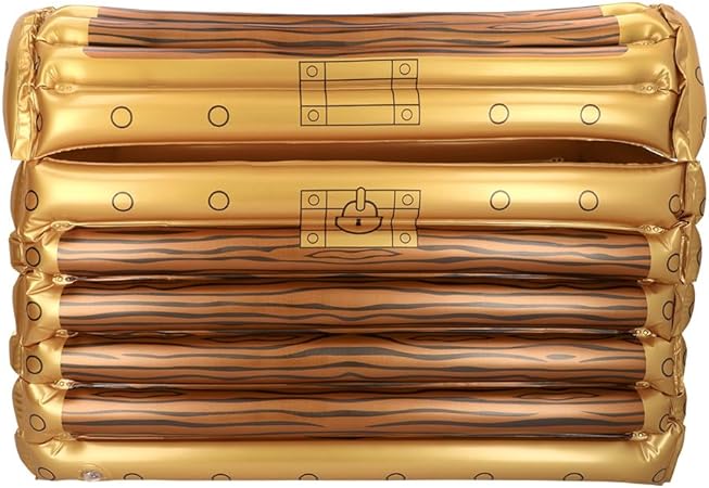 Boland 74223 Inflatable Treasure Chest, Drinks Cooler, Decoration Gold