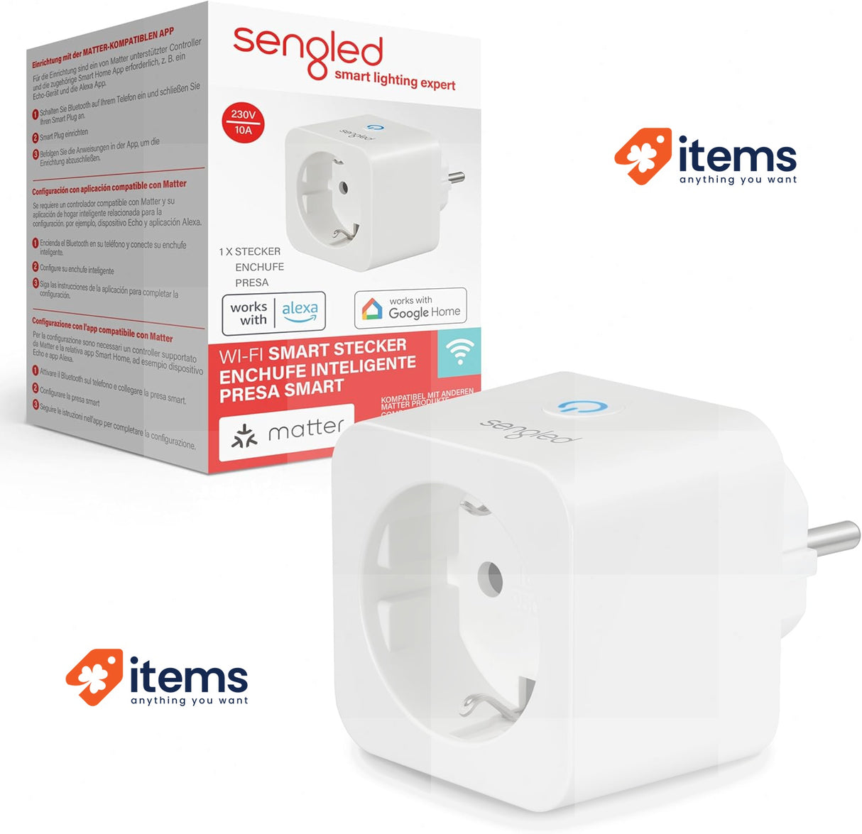 Sengled Smart Plug Matter Works with Alexa Instant Pairing Supports up to 2300W