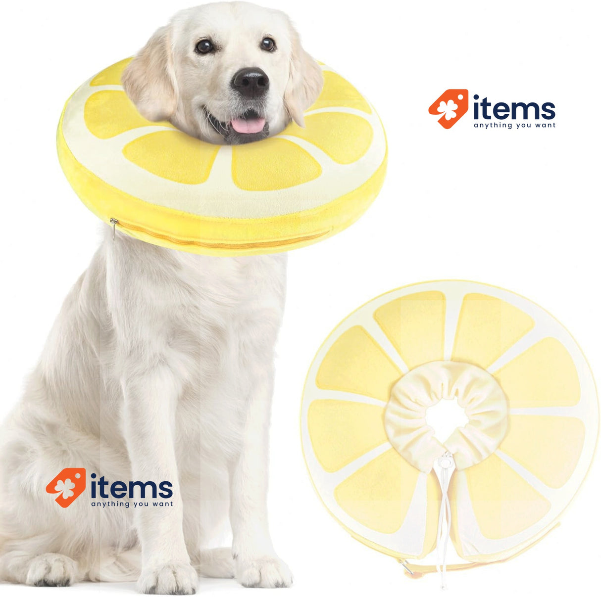 Suplutux Inflatable Collar Dog & Cats, Comfortable XL Lick Protection Drawstring