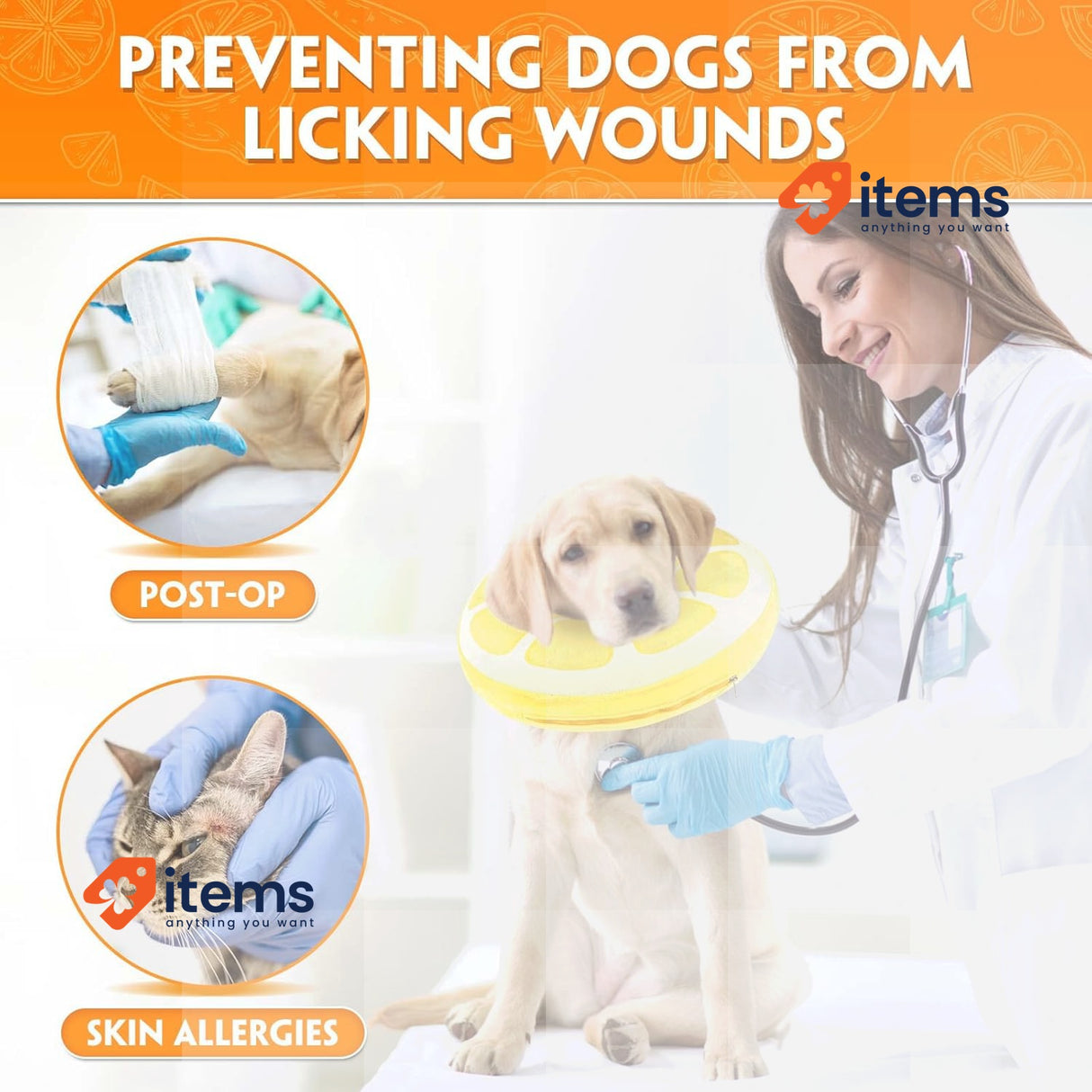 SuplutuX Inflatable Collar Dog & Cats, Comfortable Dog Collar XL