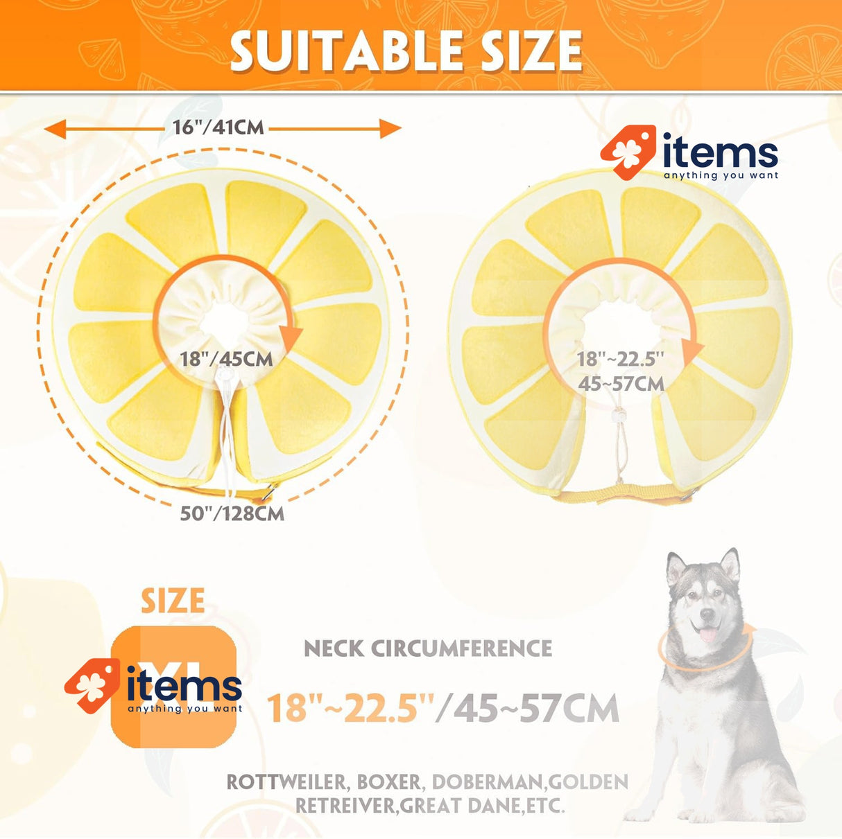 Suplutux Inflatable Collar Dog & Cats, Comfortable XL Lick Protection Drawstring