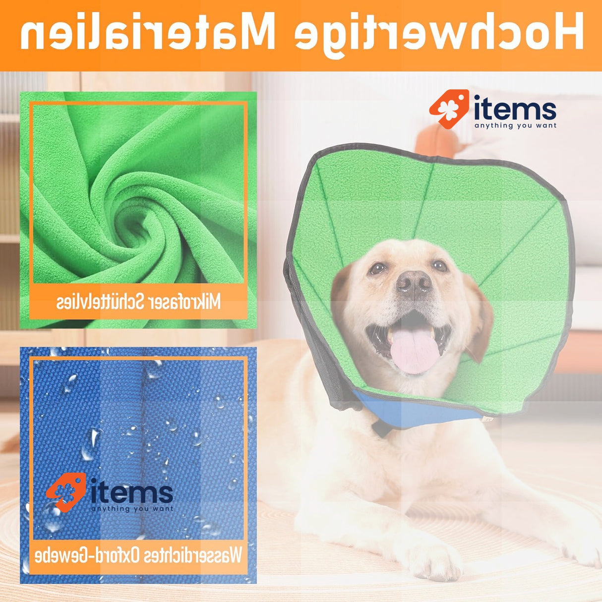 UVTQSSP Collar For Dogs, Lick Protection Blue & Green XL Soft Protective Cone