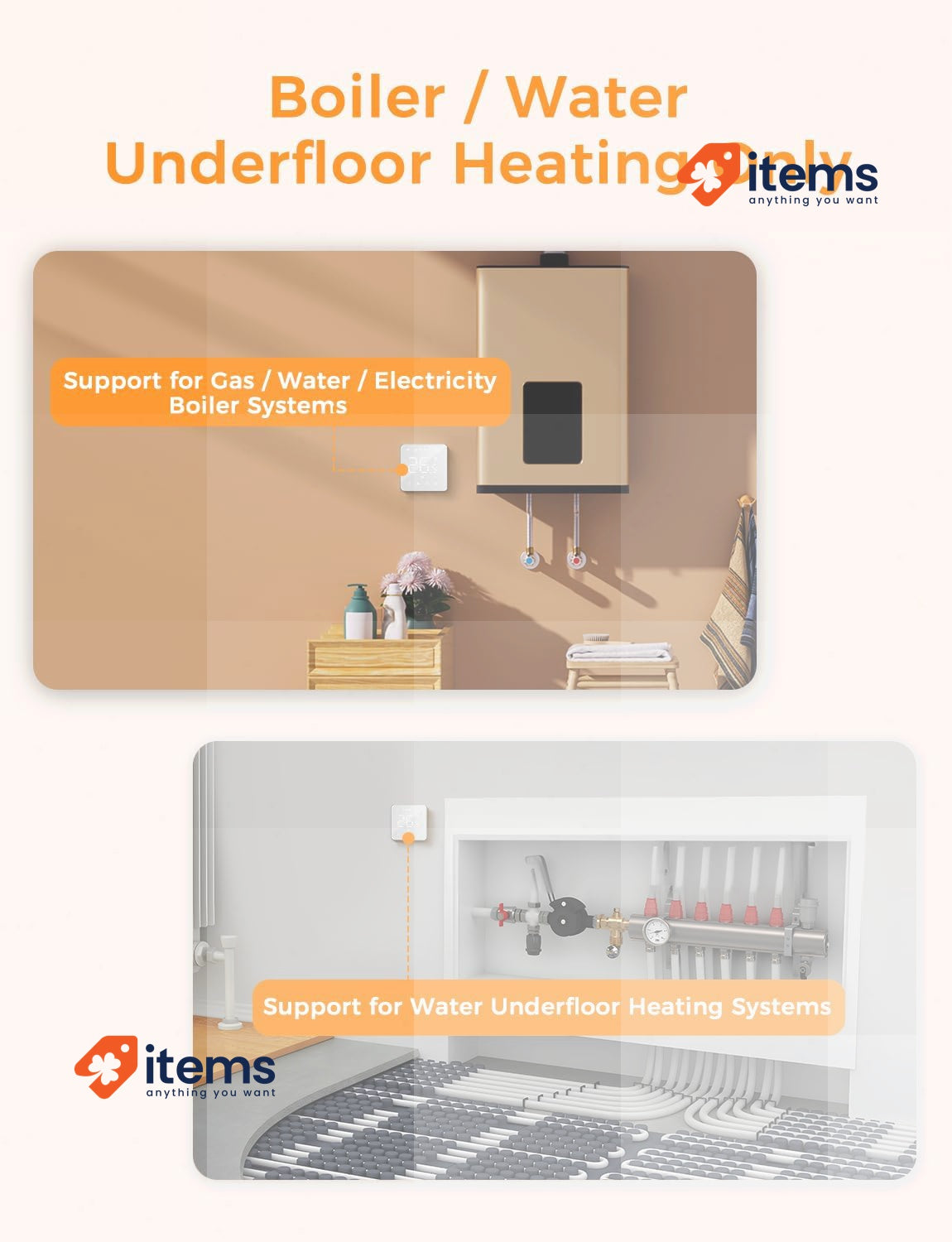 Refoss Smart Thermostat For Combi Boiler/Water Underfloor Heating White WiFi