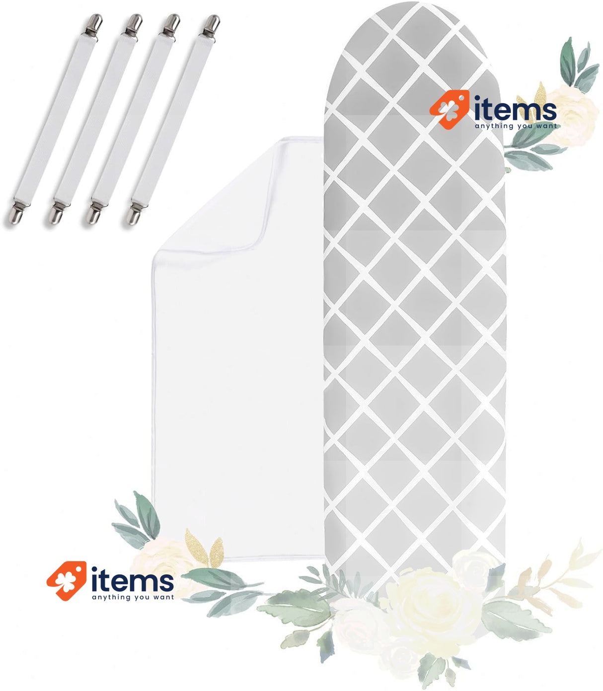 BillyBath Turbo Ironing Board Cover, Gray, 110–125 CM Grey