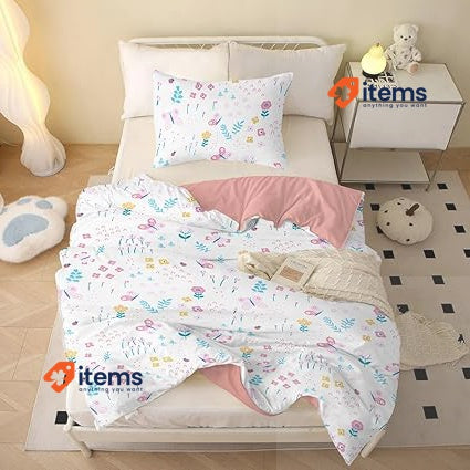MUSOLEI Butterflies and Flowers Pink Duvet Cover 135x200cm
