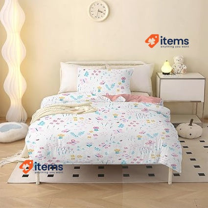MUSOLEI Butterflies and Flowers Pink Duvet Cover 135x200cm