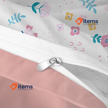 MUSOLEI Butterflies and Flowers Pink Duvet Cover 135x200cm