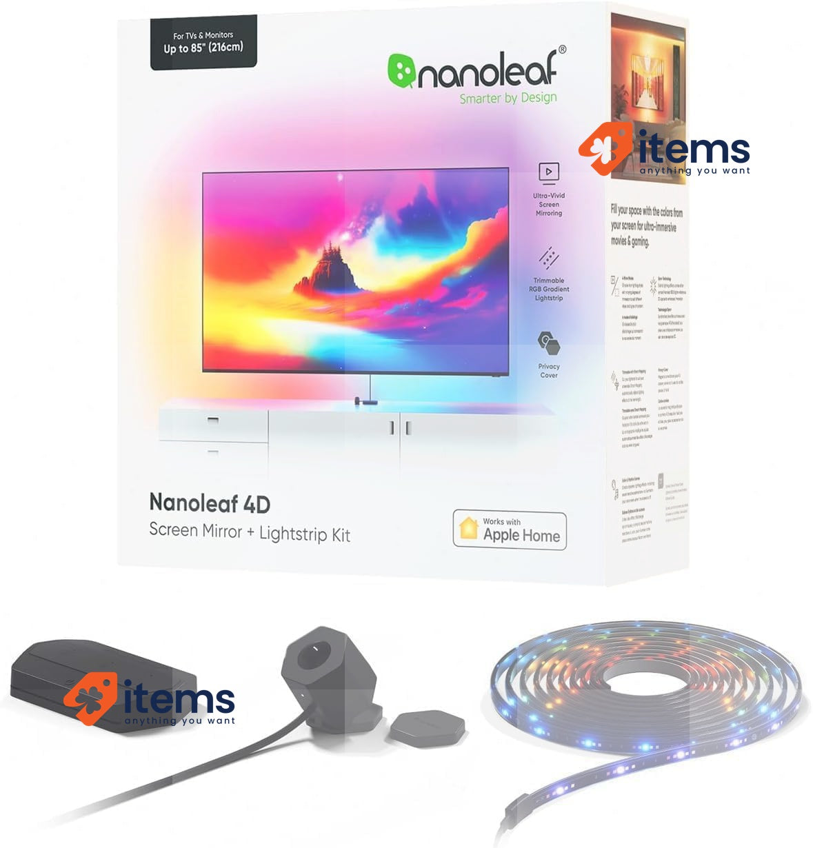 Nanoleaf 4D Screen Mirror + Lightstrip Kit For TV/TV/Screens Up To 85 Inches