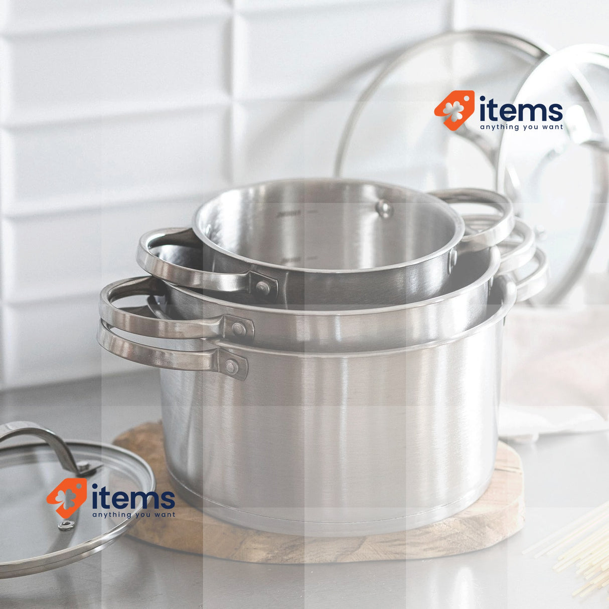 FLORINA Stainless Steel Pot (1.2 L) 14 cm I Cooking Pot with Glass Lid Silver