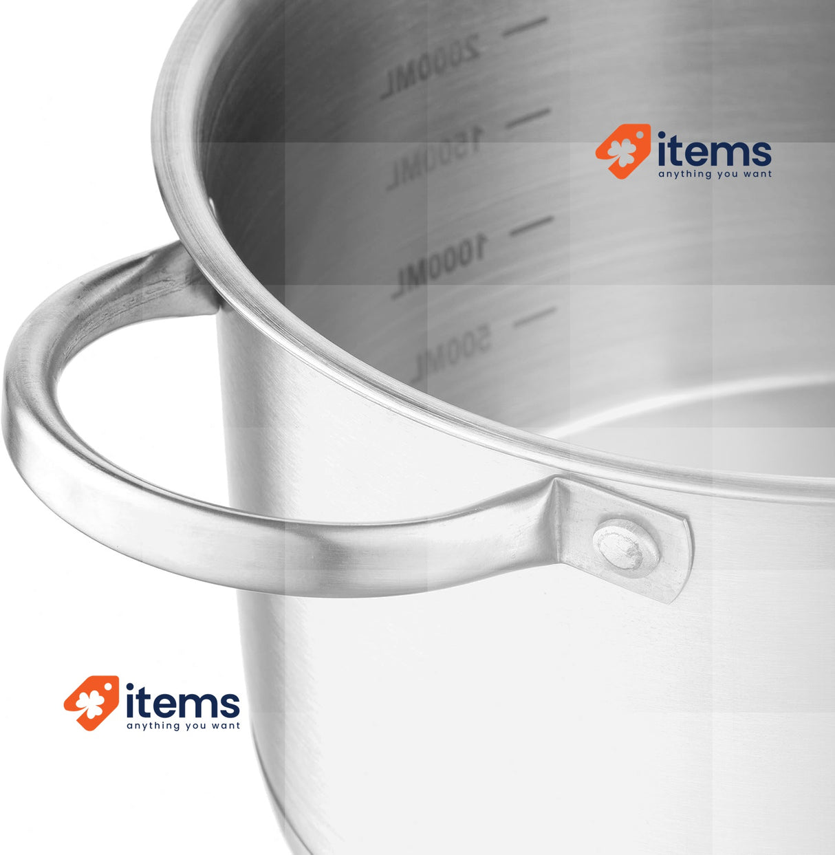 FLORINA Stainless Steel Pot (1.2 L) 14 cm I Cooking Pot with Glass Lid Silver