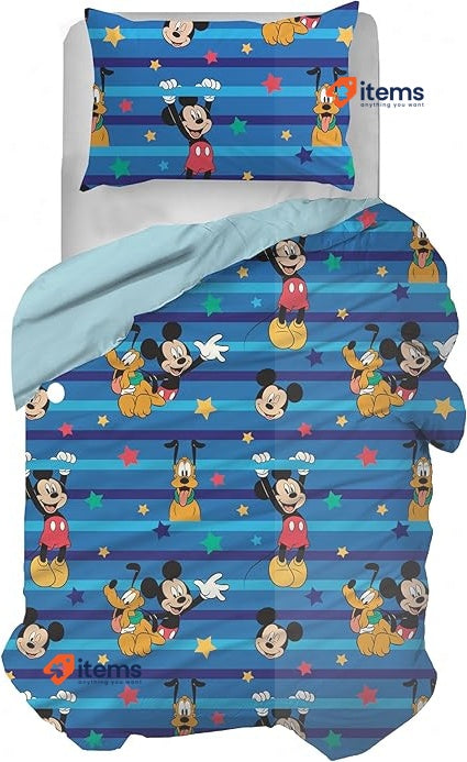 Hermet Micky Mouse Single Cotton Set 155×200 Blue Disney Mickey Duvet Cover Cm