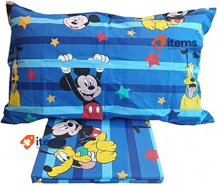 Hermet Micky Mouse Single Cotton Set 155×200 Blue Disney Mickey Duvet Cover Cm