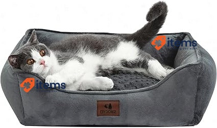 Snocyo Dog Bed Small Dogs 55 x 45 x 16 cm Washable Dog Cushion Dark Grey