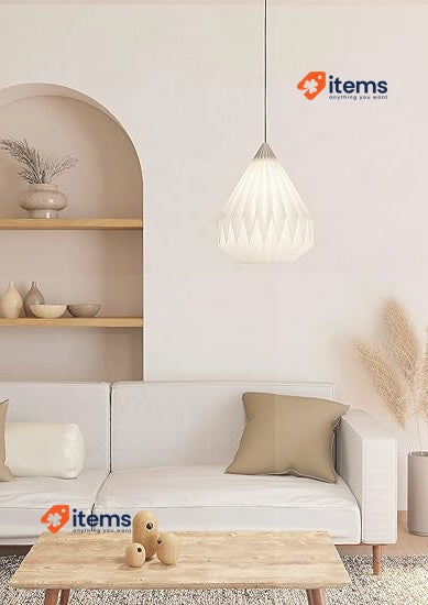 EGLO Pendant Lighting Minting, Ceiling Light Fitting E27 Black White Folded Lamp