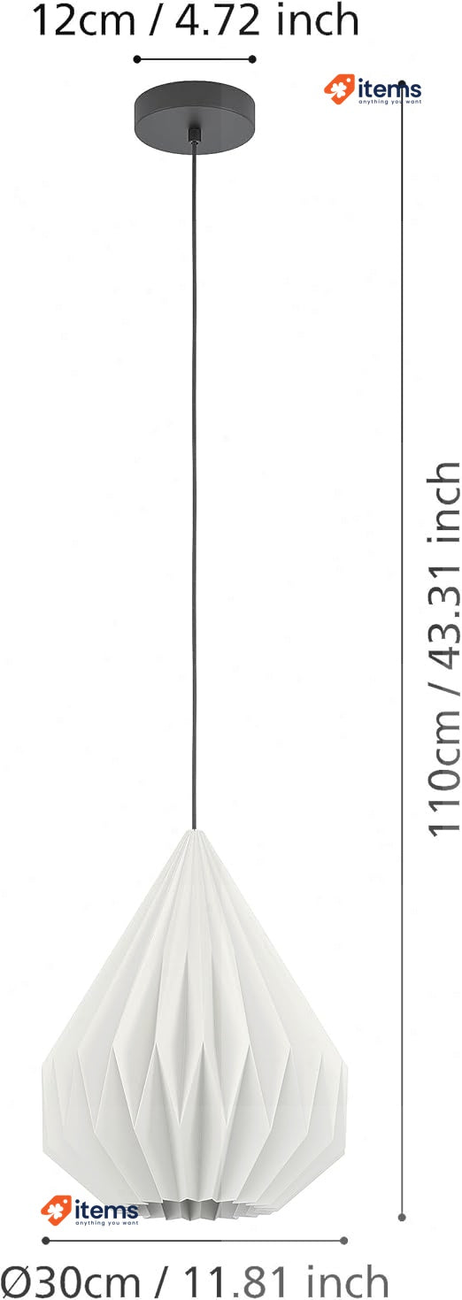 EGLO Pendant Lighting Minting, Ceiling Light Fitting E27 Black White Folded Lamp