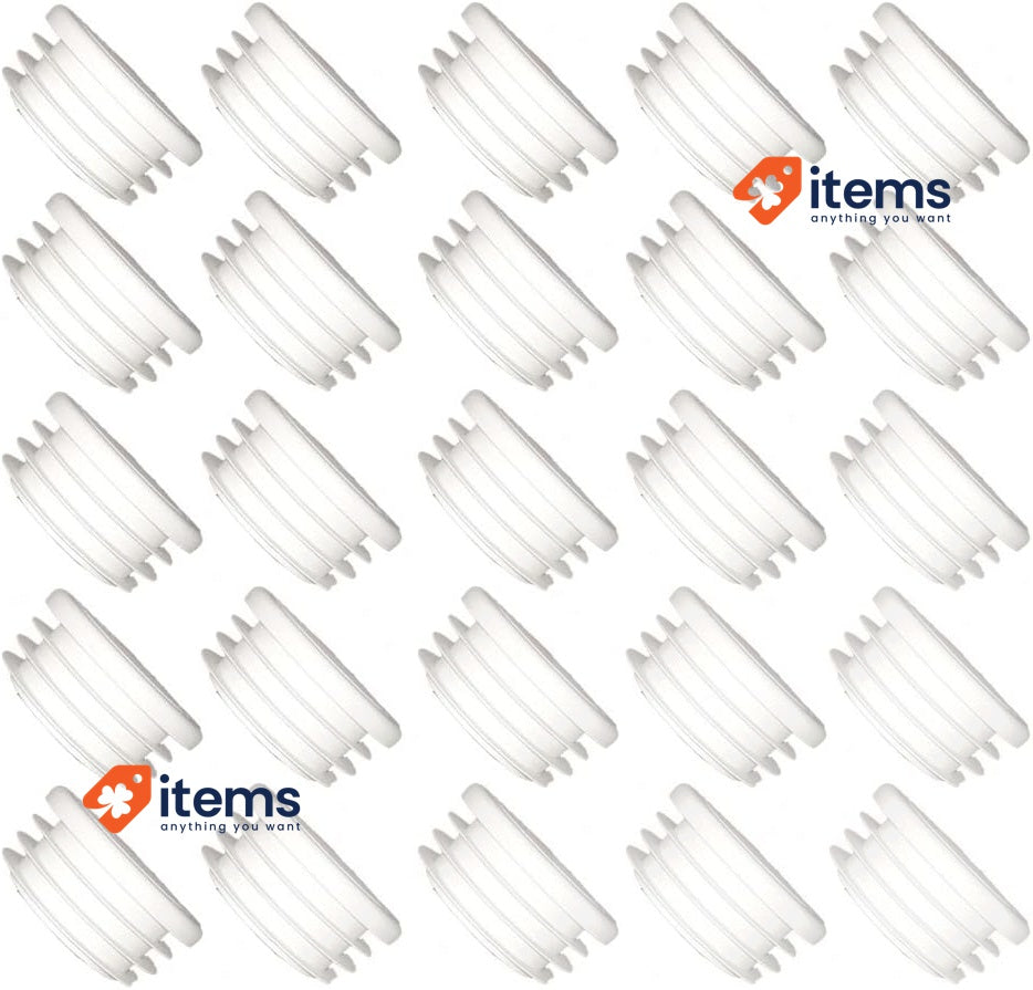 Vokenforu 20mm White Plastic Plugs Round Tube Covers - 20 Mm Inner End Caps Foot