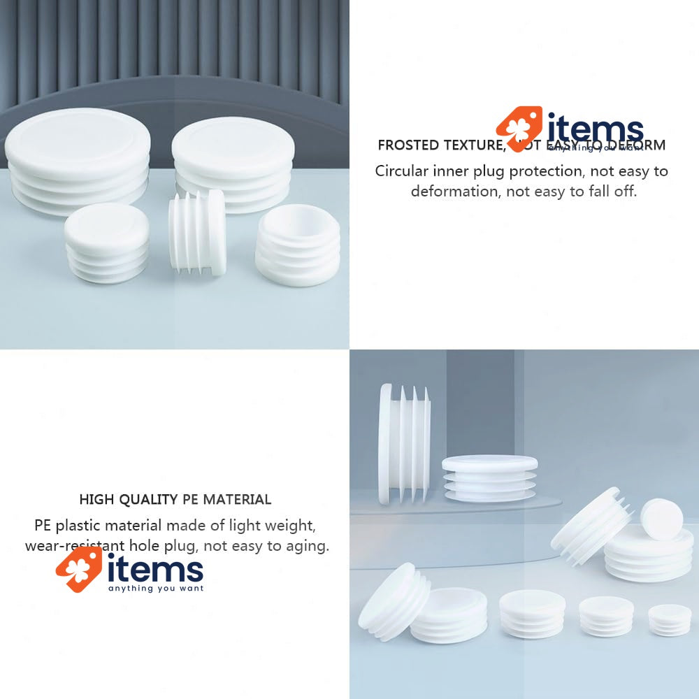 Vokenforu 20mm White Plastic Plugs Round Tube Covers - 20 Mm Inner End Caps Foot