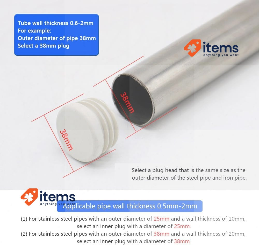 Vokenforu 20mm White Plastic Plugs Round Tube Covers - 20 Mm Inner End Caps Foot