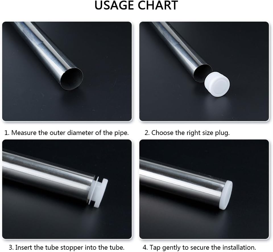 Vokenforu 20mm White Plastic Plugs, Round Tube Covers White