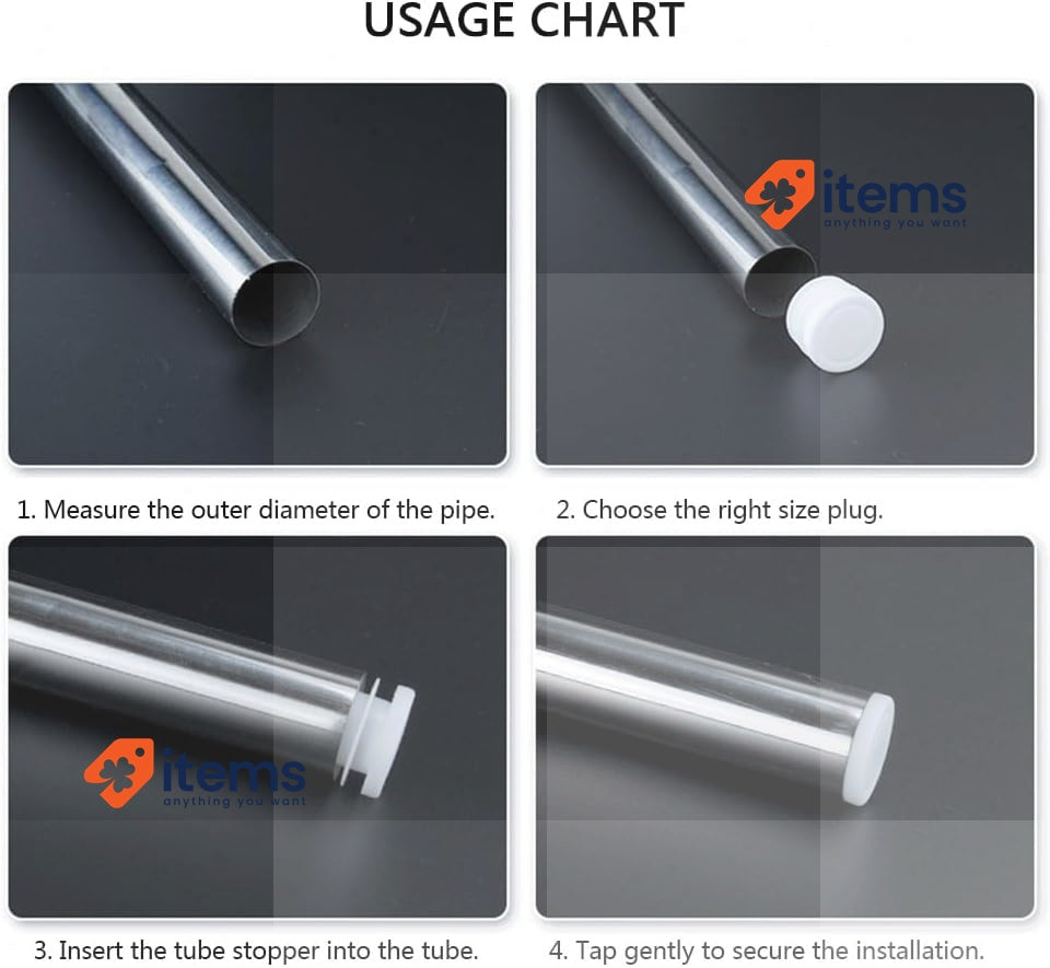 Vokenforu 20mm White Plastic Plugs Round Tube Covers - 20 Mm Inner End Caps Foot