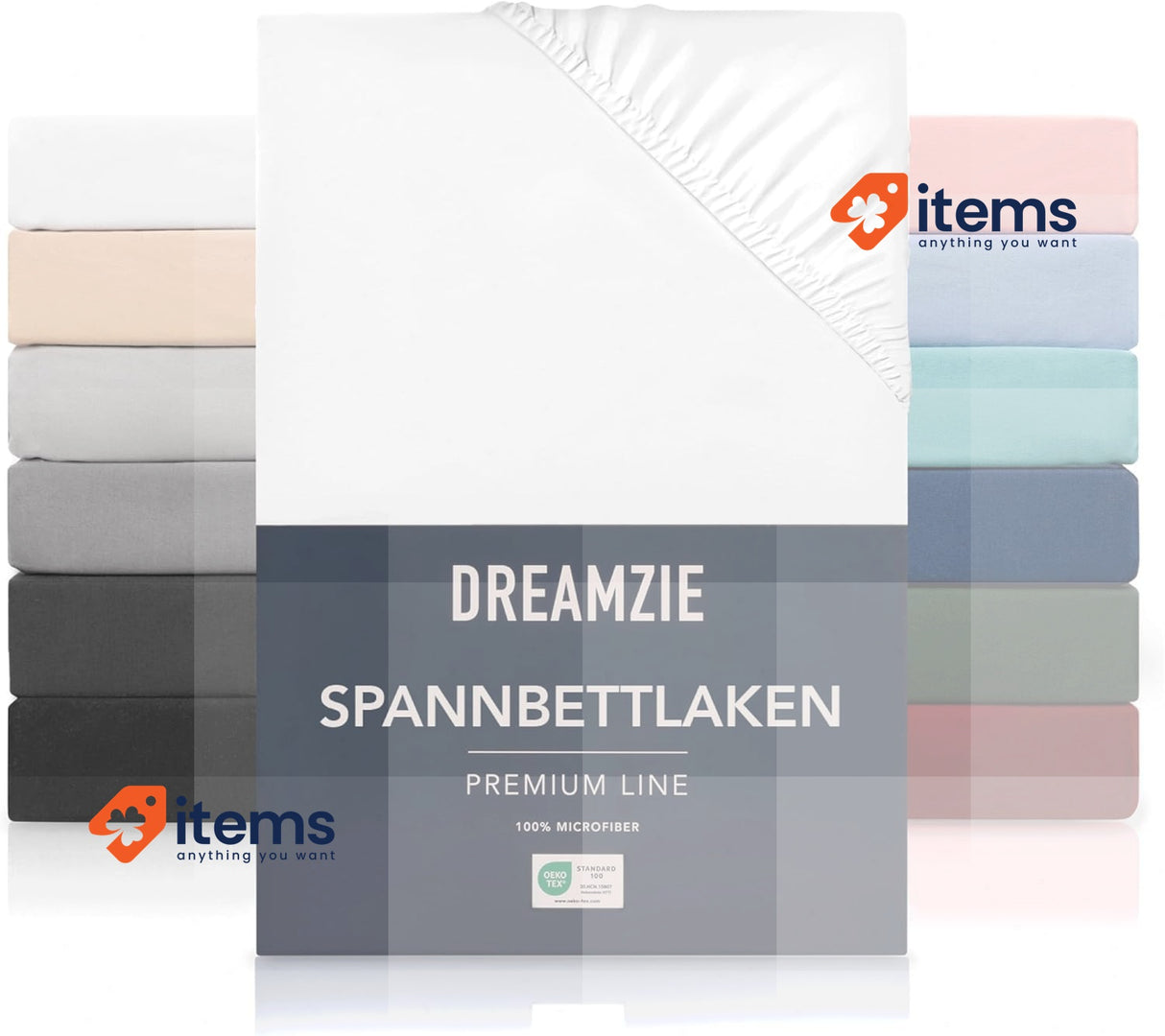 Dreamzie Fitted Sheet 140 x 200 cm Soft Microfibre For Thick Mattresses White