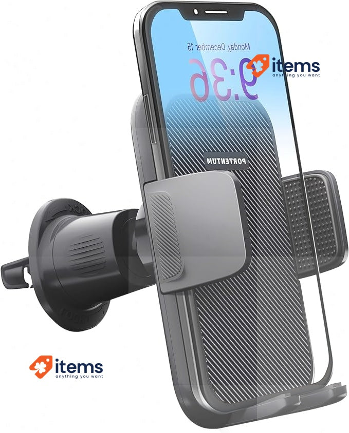 PORTENTUM Super Stablecar Phone Holder Air Vent Mount Cradle 360° Rotation Hook