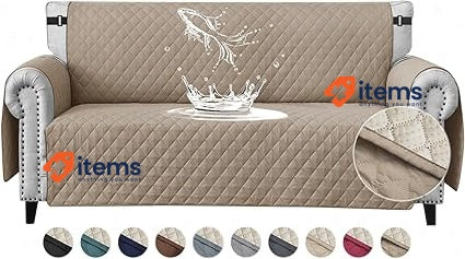 FIGOOO Sofa Covers Water Resistant Sofa Slipcovers 3 Seater Khaki