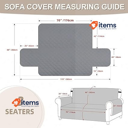 FIGOOO Sofa Covers Water Resistant Sofa Slipcovers 3 Seater Khaki