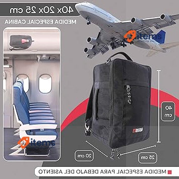 Coronel Tapioca - Travel Backpack Cabin Airplane 40 X 20 25 Black 40 x 20 x 25