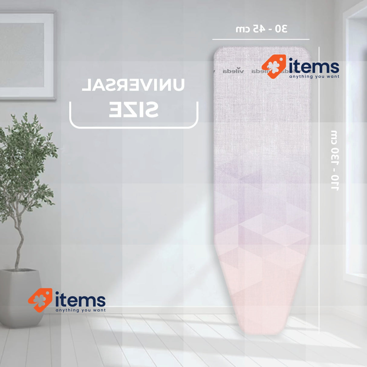 Vileda Diamond Ironing Board Cover, Longer Easy To Install Universal Size Like