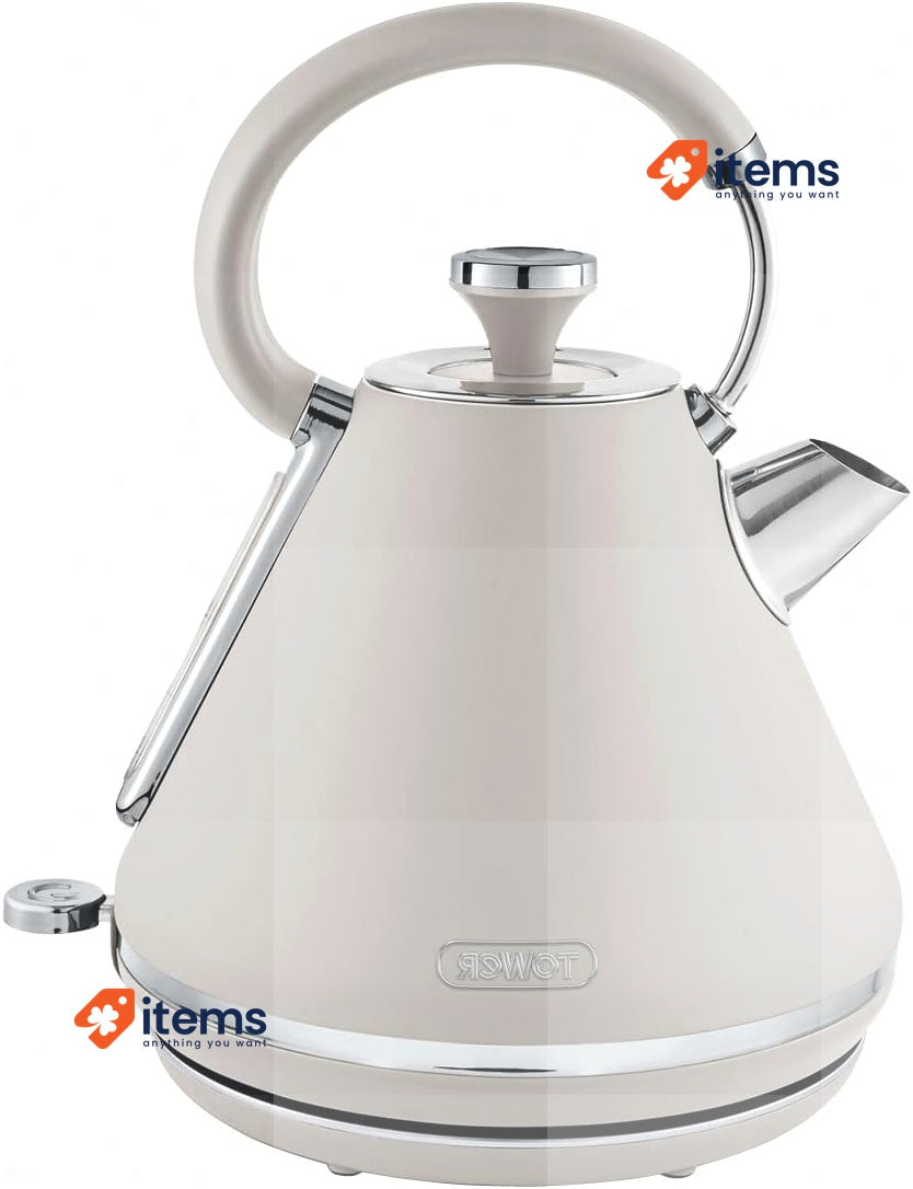 Tower T10044MSH Cavaletto Pyramid Kettle with Fast Boil, Detachable Filter 1.7L