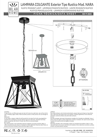 BEL AIR HOME - Pendant lamp NARA For Dining Room & Bedroom Black