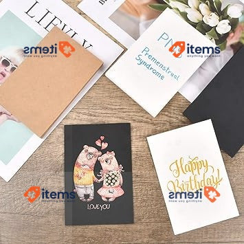Fangehong 100 Pcs Blank Message Paper Black 15x10 cm A6 Greeting Cards 350gsm