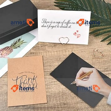 Fangehong 100 Pcs Blank Message Paper Black 15x10 cm A6 Greeting Cards 350gsm