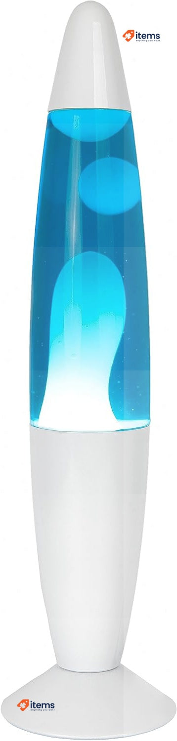 GIFTMARKET - Blue Lava Lamp. Bedside Lamp with 2 Bulbs Included