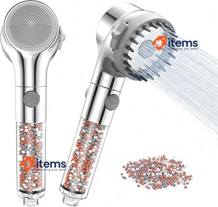 Zivacate High Pressure Hand Shower with Hard Water Filter Silver